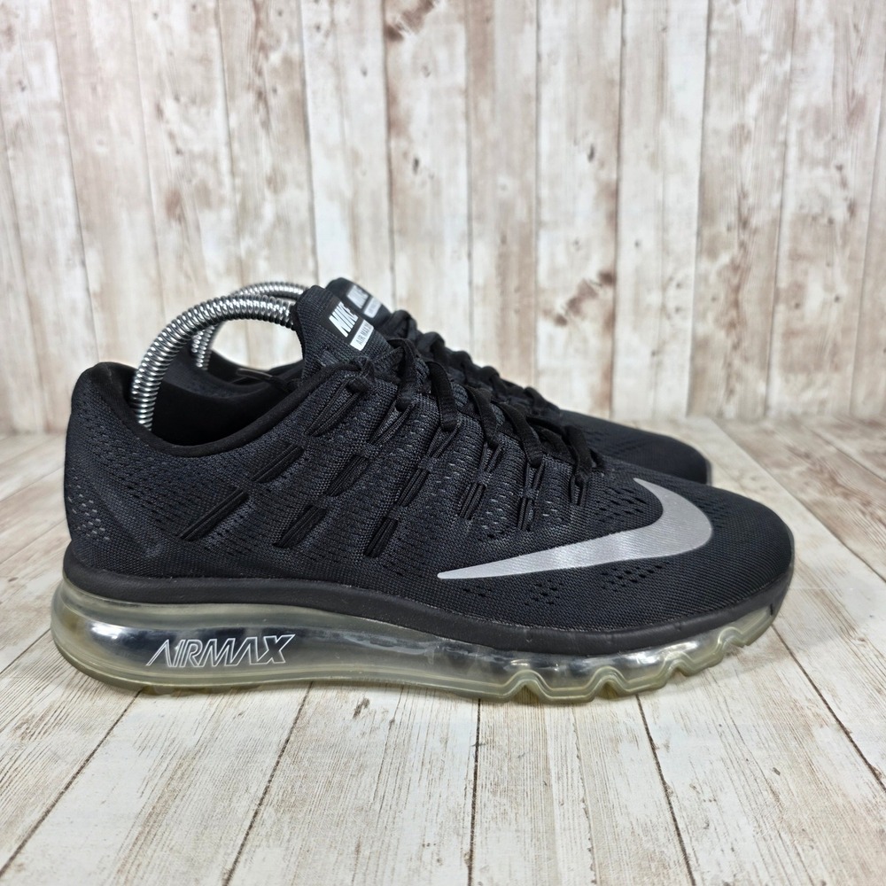 Nike Air Max‎ 2016 Running Shoes Athletic Sneakers Black Silver 7Y womens 8.5